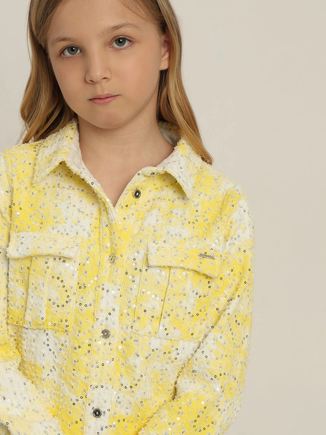 GIRLS Yellow Lace Embellished Shirt - Image 6