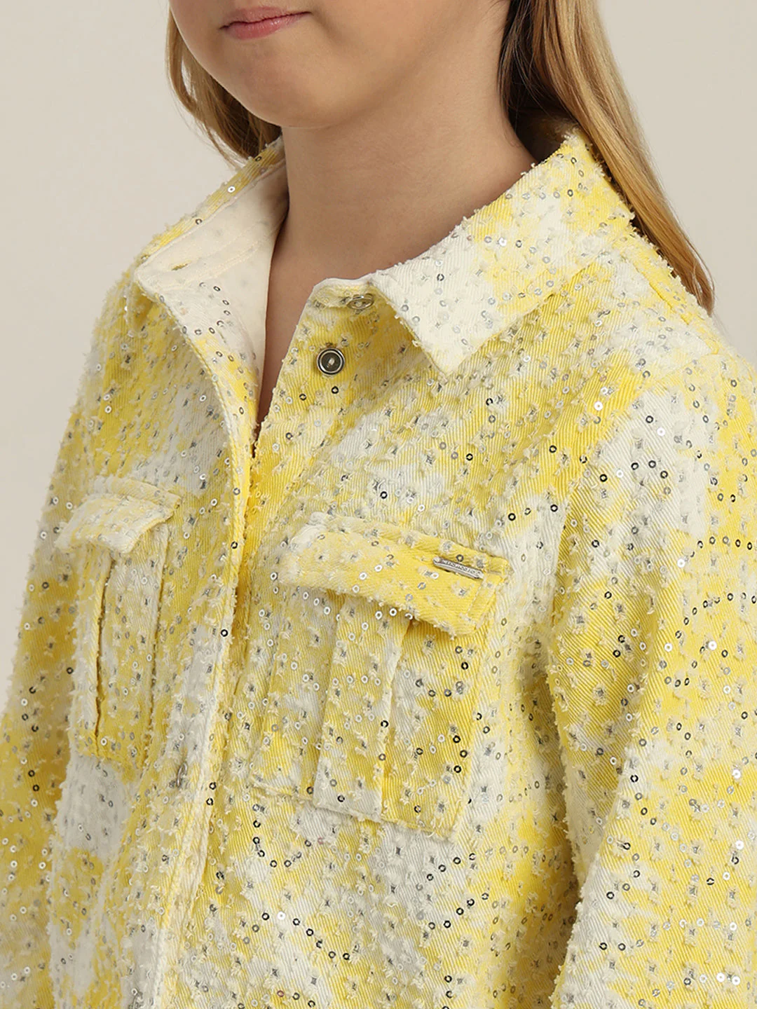 GIRLS Yellow Lace Embellished Shirt - Image 8