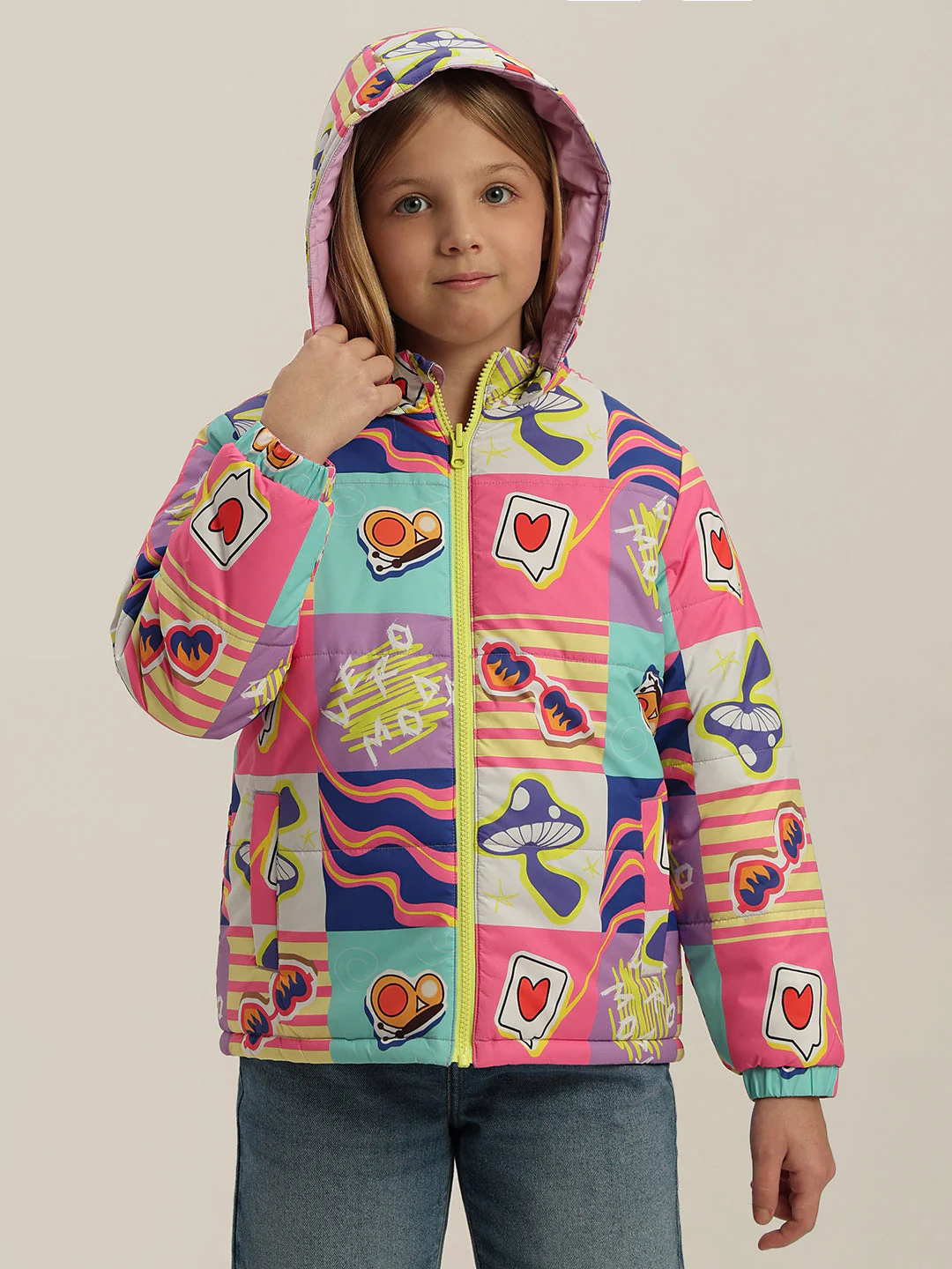 GIRL Printed Hooded Puffer Jacket - Image 2
