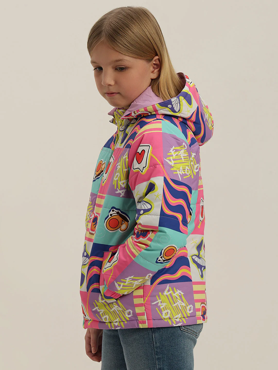 GIRL Printed Hooded Puffer Jacket - Image 3