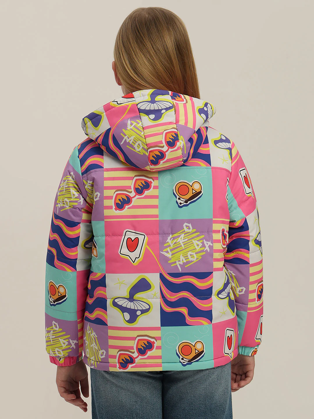 GIRL Printed Hooded Puffer Jacket - Image 4