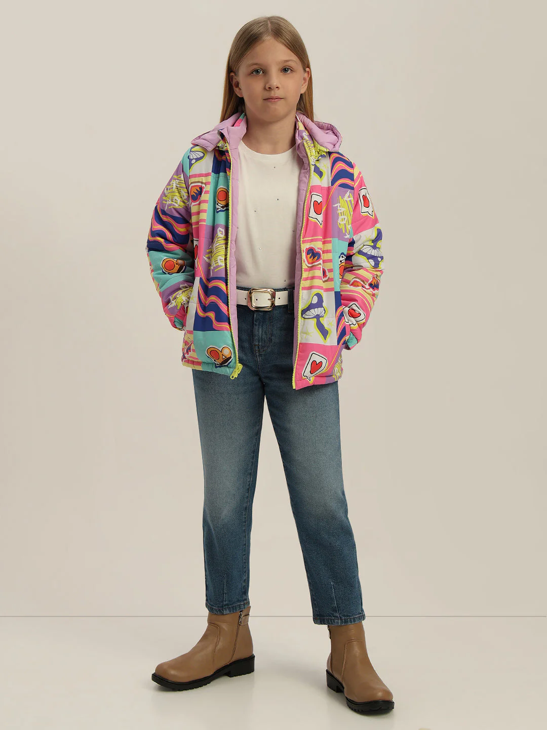 GIRL Printed Hooded Puffer Jacket - Image 5