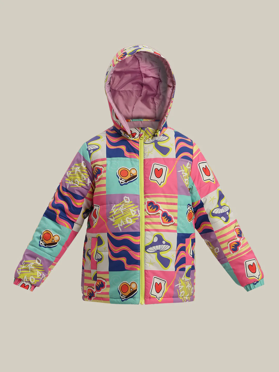 GIRL Printed Hooded Puffer Jacket - Image 7