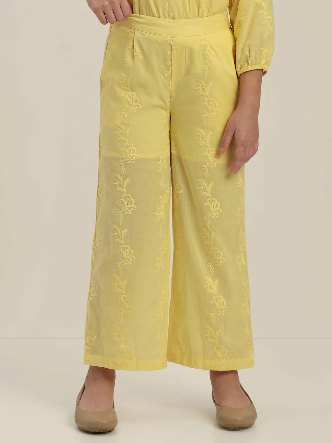 GIRLS Yellow Cotton Pants - Image 2