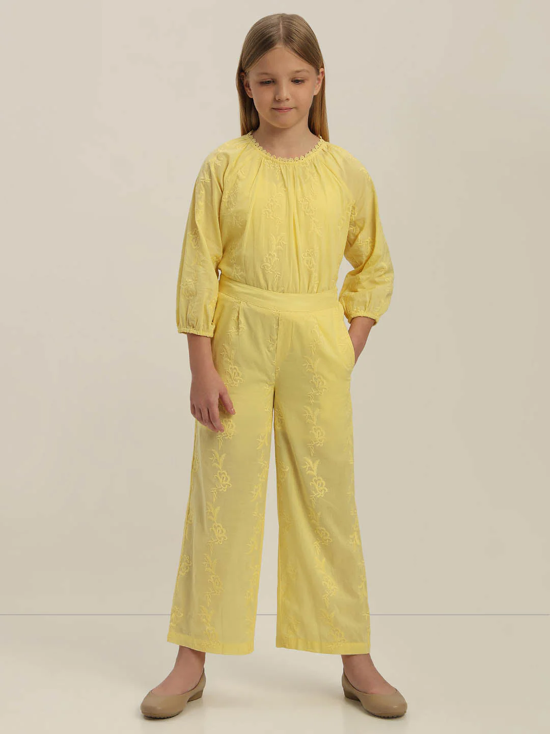 GIRLS Yellow Cotton Pants - Image 5