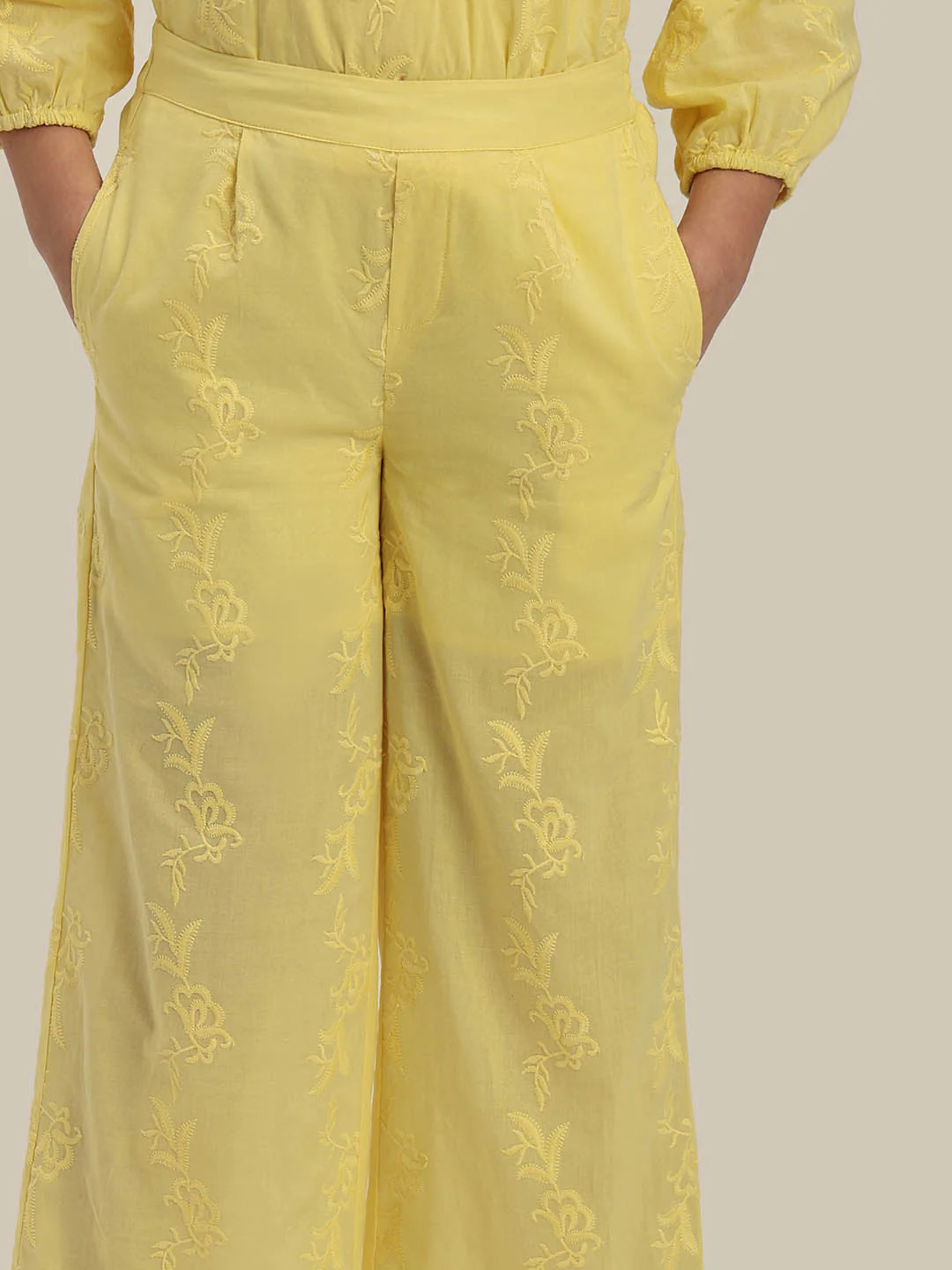 GIRLS Yellow Cotton Pants - Image 6