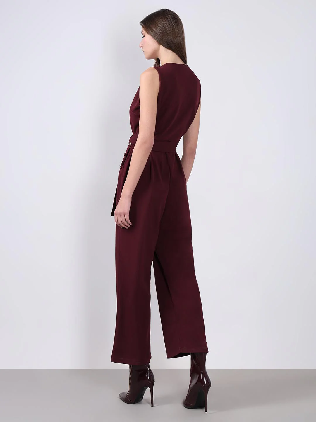 Vero Moda Maroon V Neck Jumpsuit - Image 4