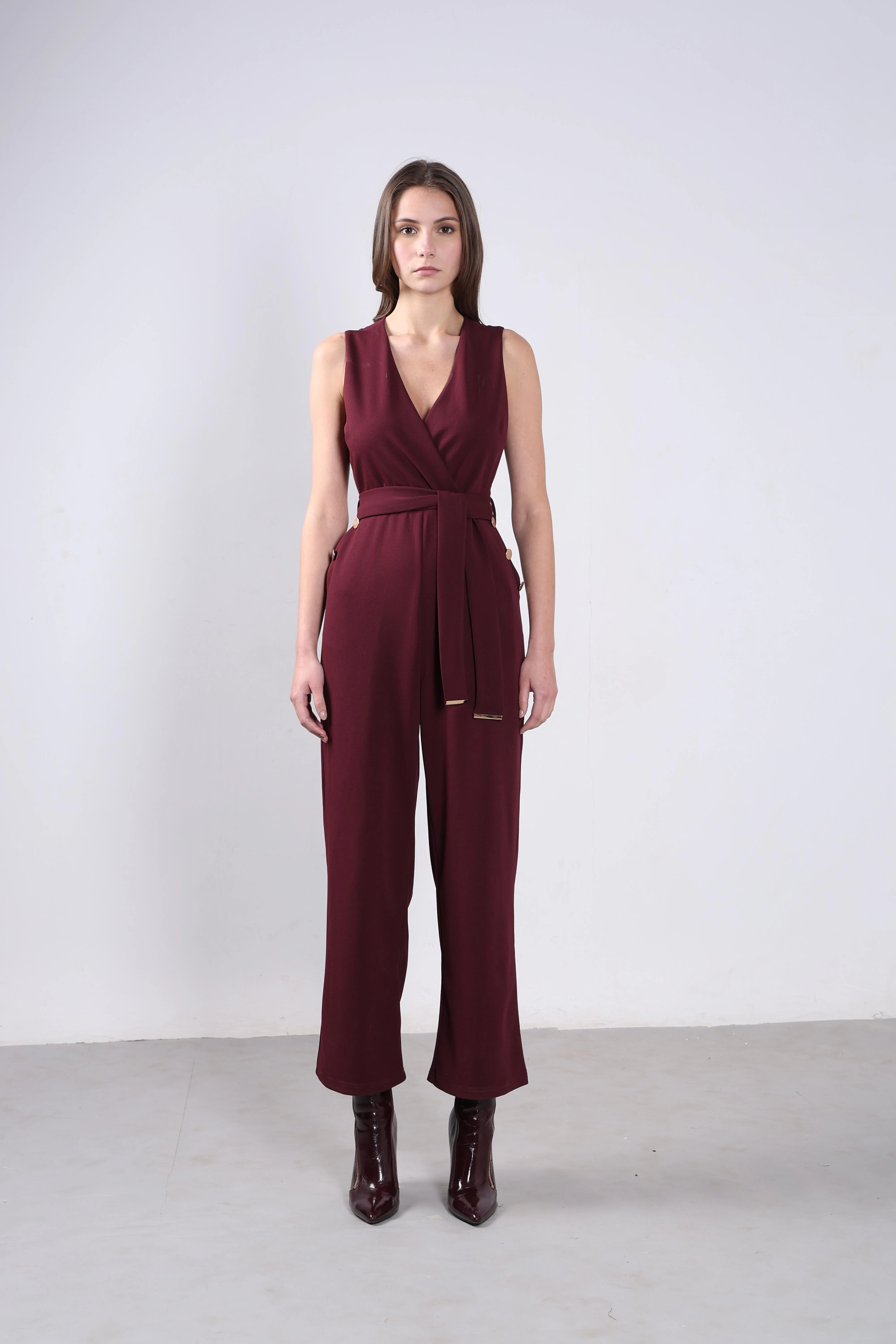 Vero Moda Maroon V Neck Jumpsuit - Image 8