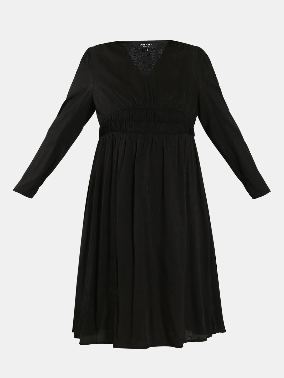 Curve Black Viscose Midi Dress - Image 7