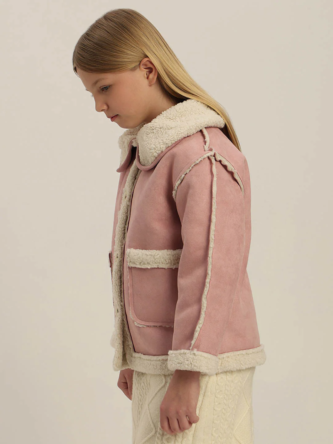 GIRLS Pink Winter Jacket - Image 3