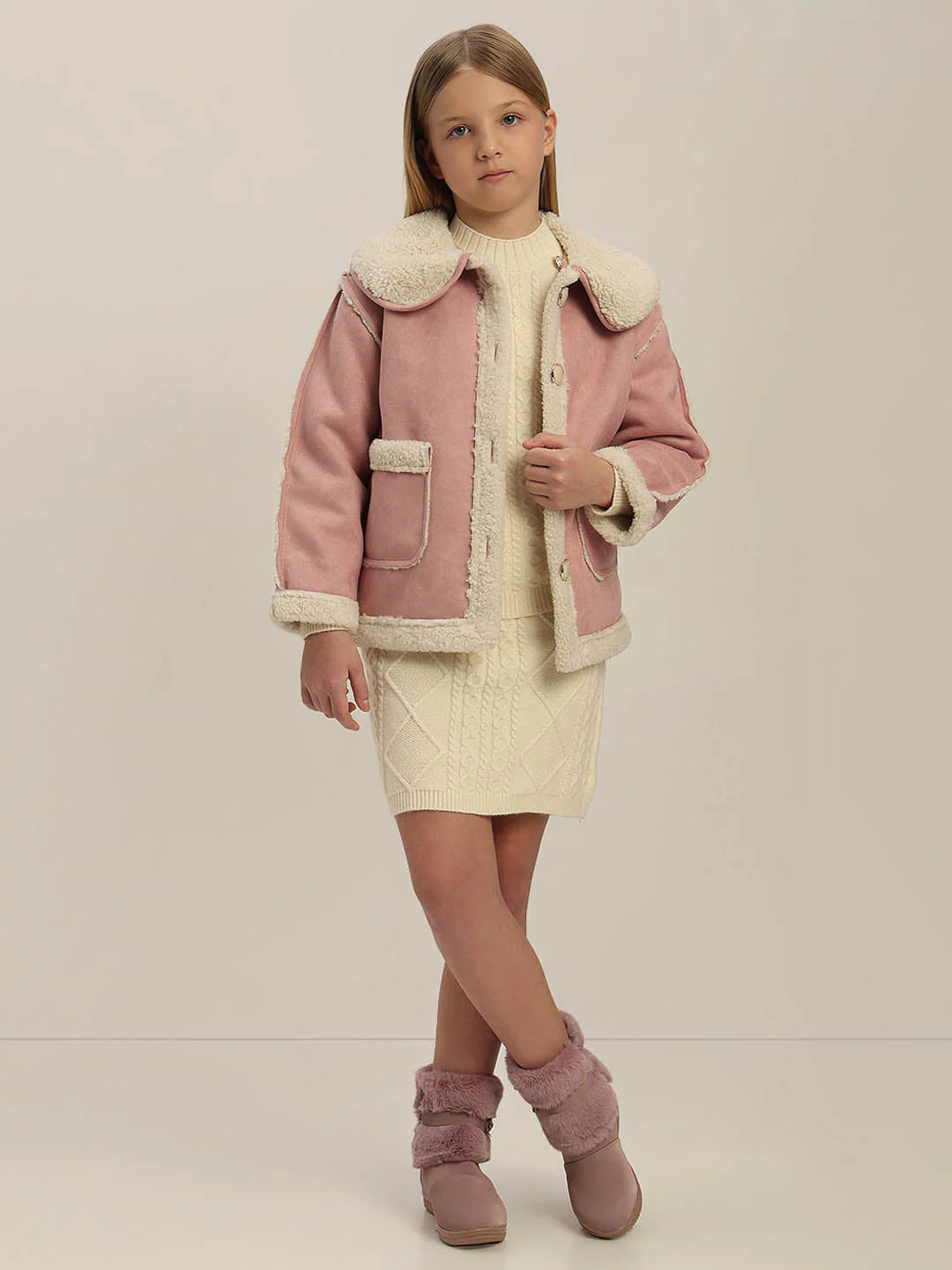 GIRLS Pink Winter Jacket - Image 5