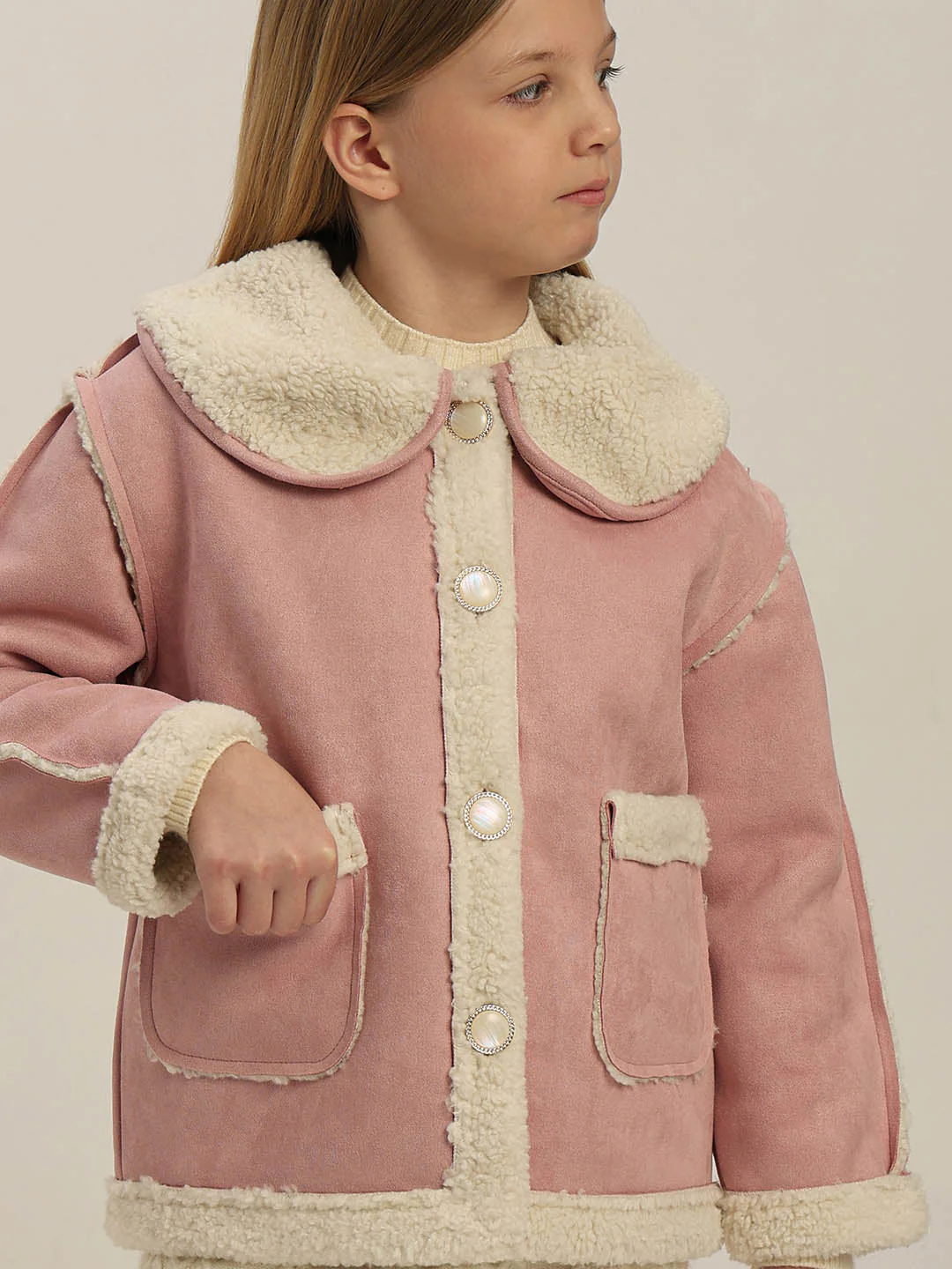 GIRLS Pink Winter Jacket - Image 6