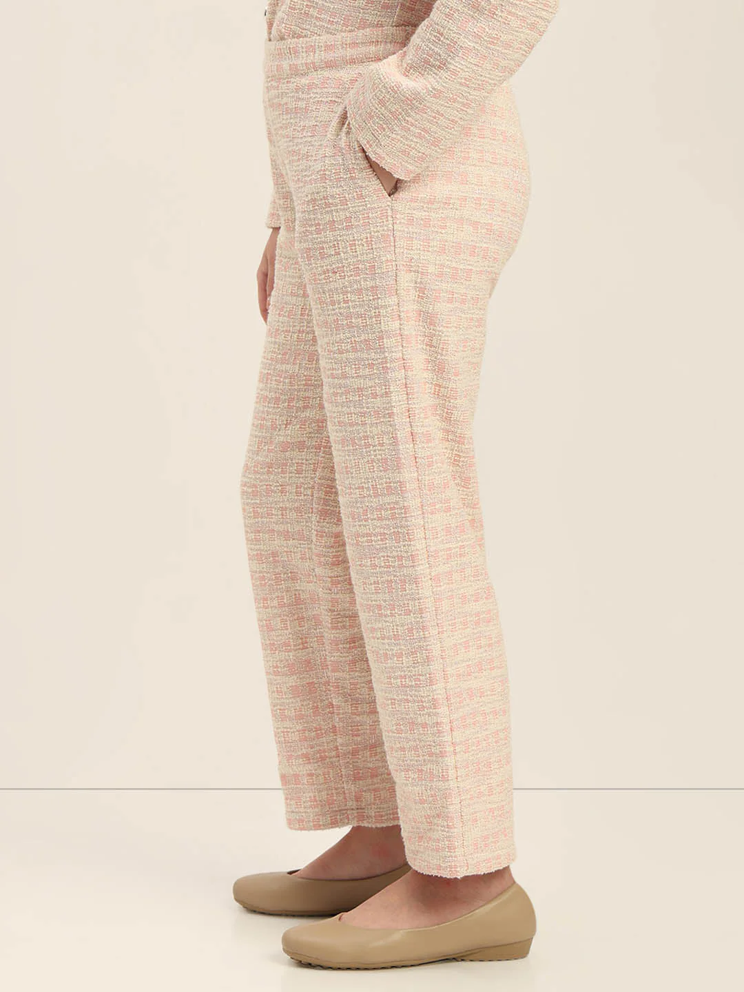 GIRLS Light Pink Tweed Pants - Image 3