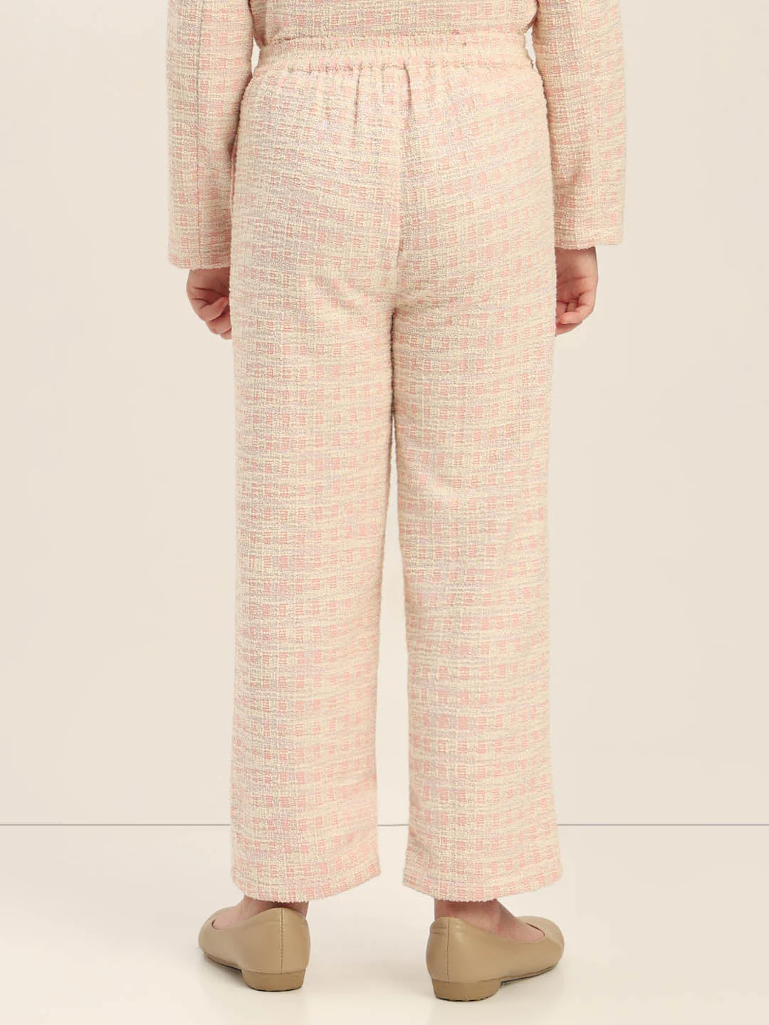 GIRLS Light Pink Tweed Pants - Image 4