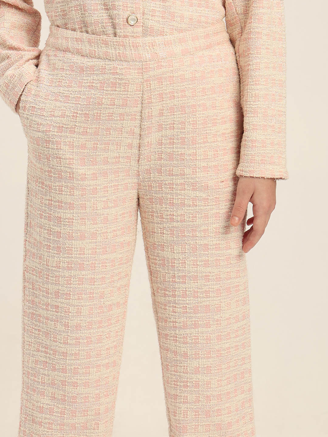 GIRLS Light Pink Tweed Pants - Image 6