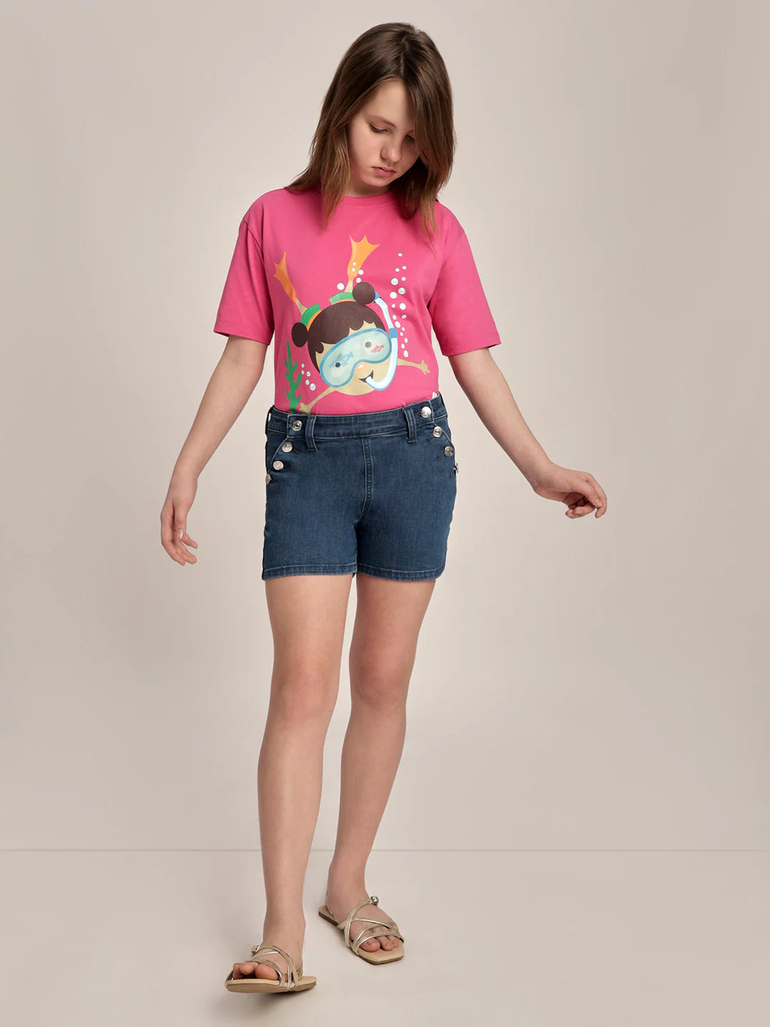 Girls Cotton Denim Shorts - Image 5
