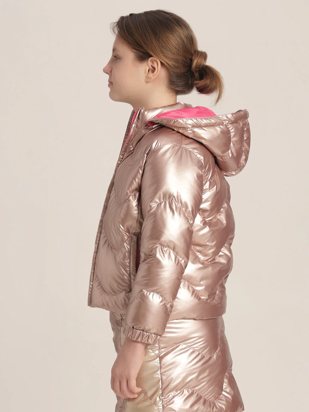 Girls Reversible Puffer Jacket - Image 3