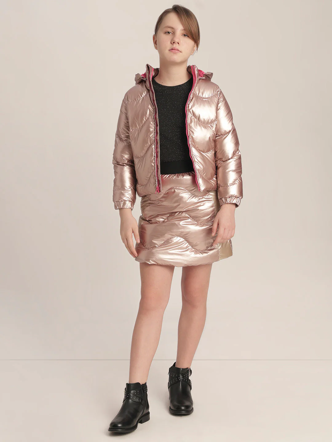 Girls Reversible Puffer Jacket - Image 5