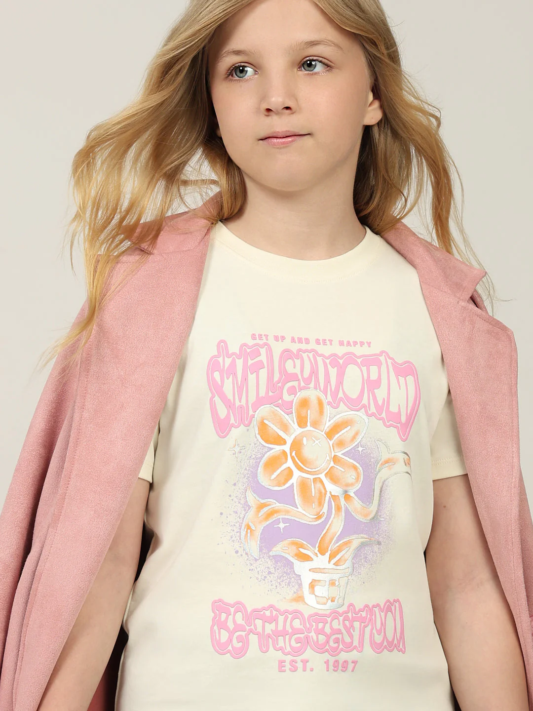 GIRLS Smiley World Printed T-shirt