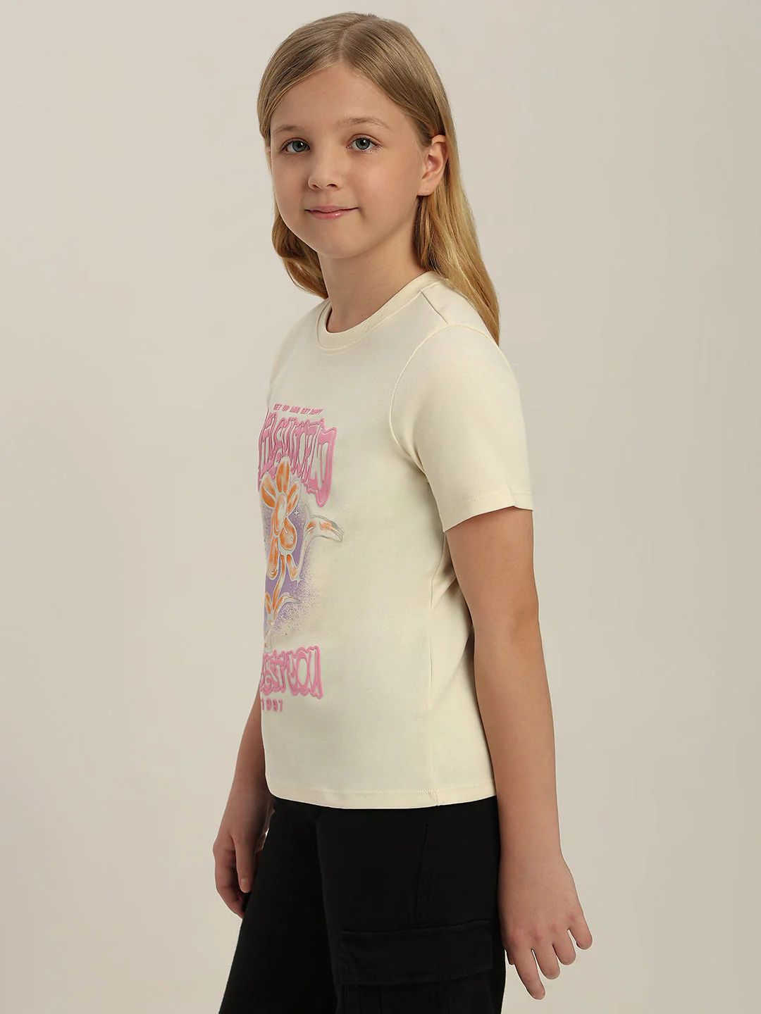 GIRLS Smiley World Printed T-shirt - Image 3