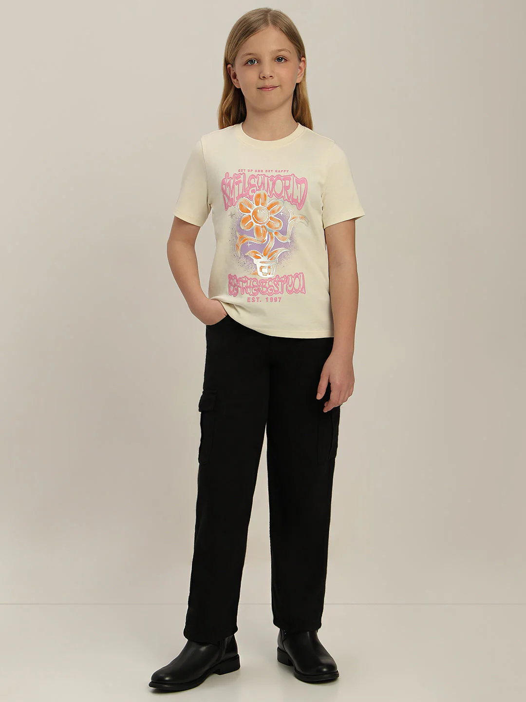 GIRLS Smiley World Printed T-shirt - Image 5