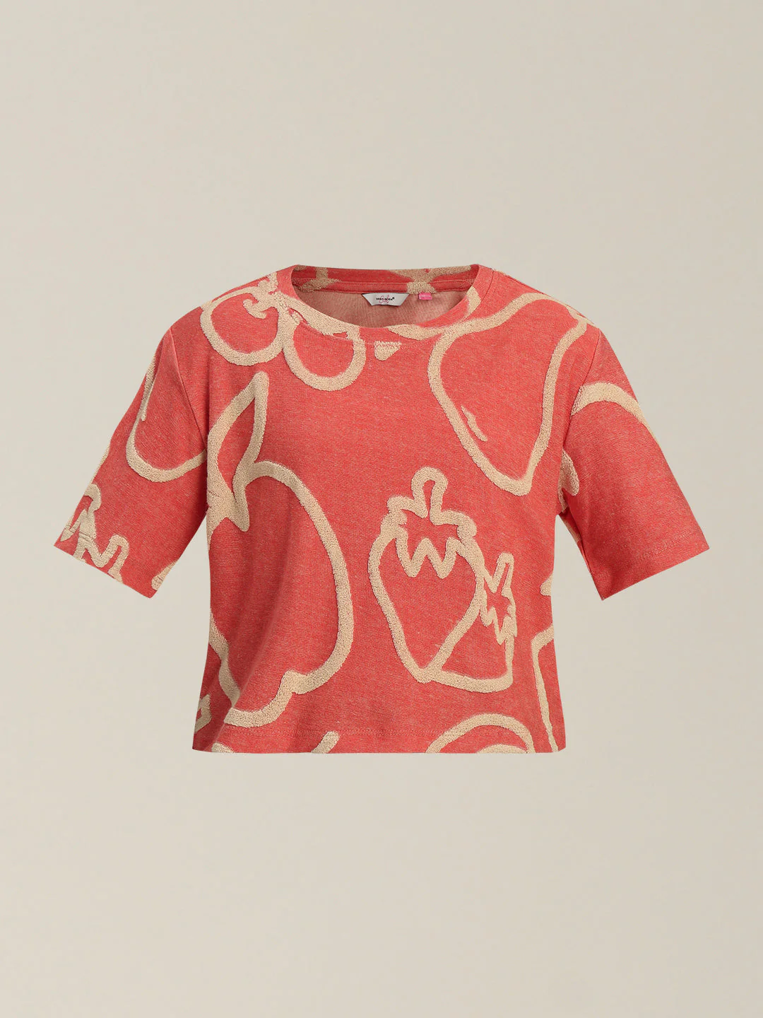 GIRLS Red Printed Cropped T-shirt - Image 7