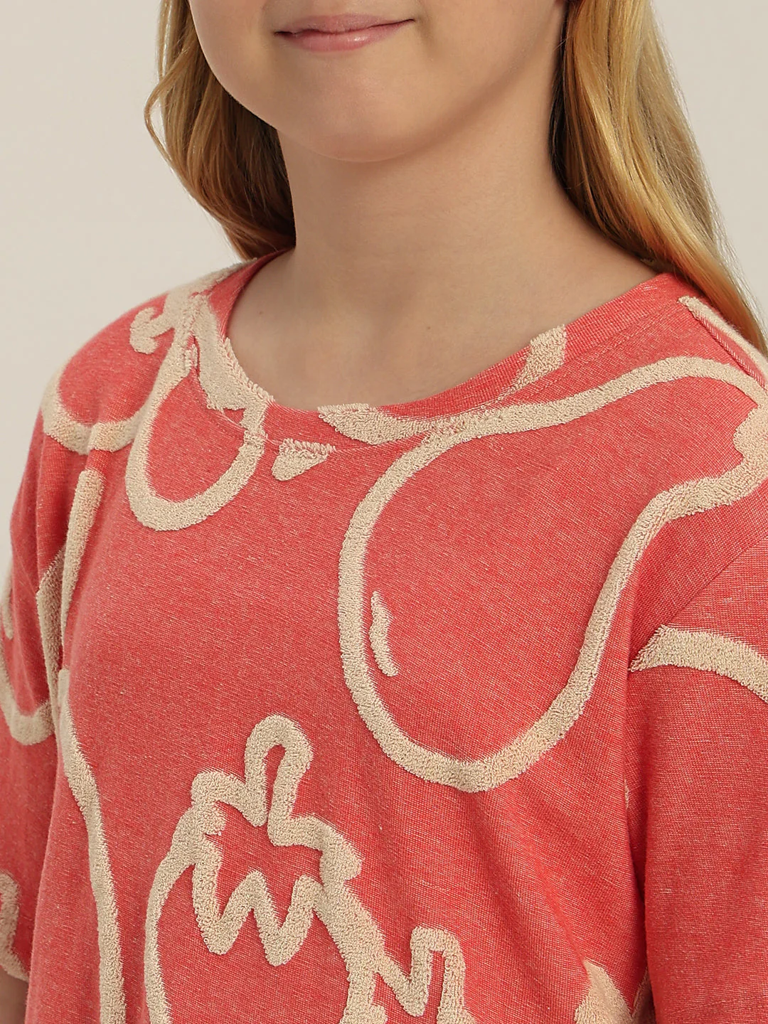 GIRLS Red Printed Cropped T-shirt - Image 8