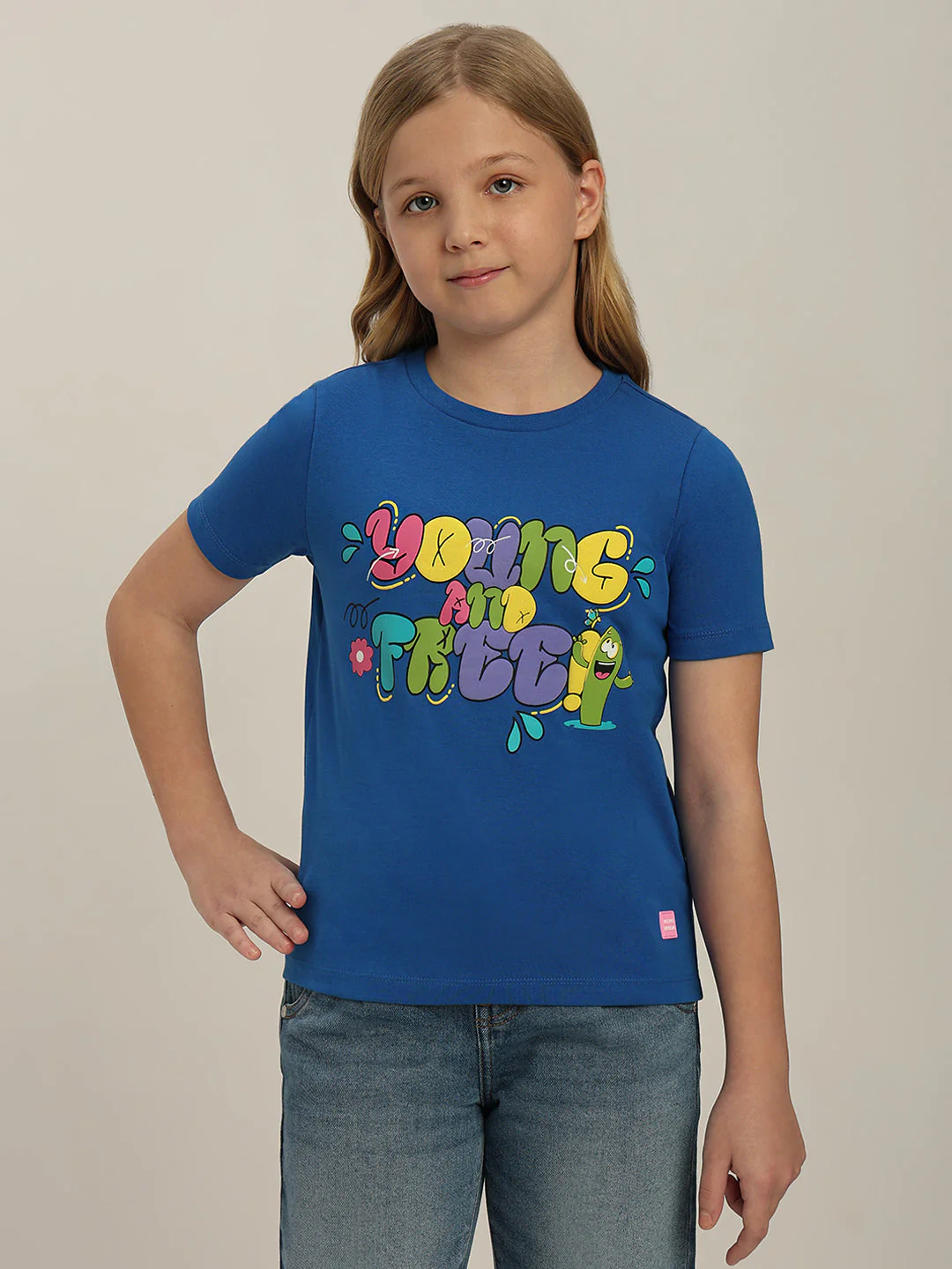 GIRLS Graphic Print Cotton T-shirt - Image 2