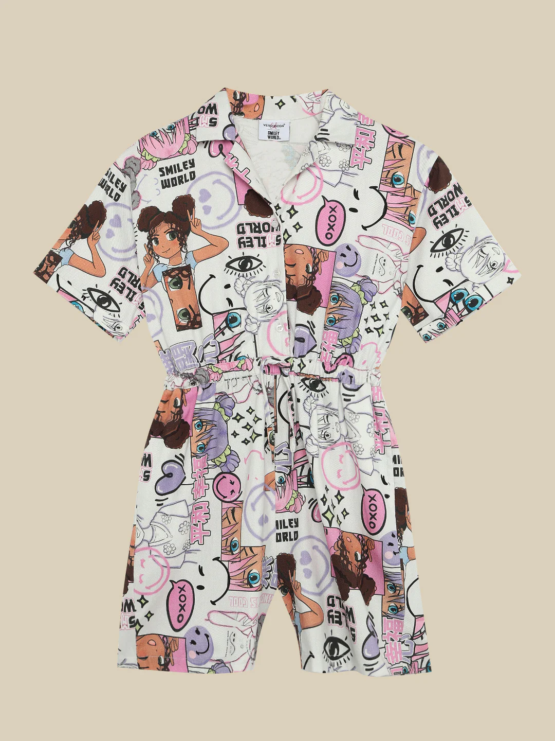 Girls Multi-Colour Graphic Print Dress - Image 7