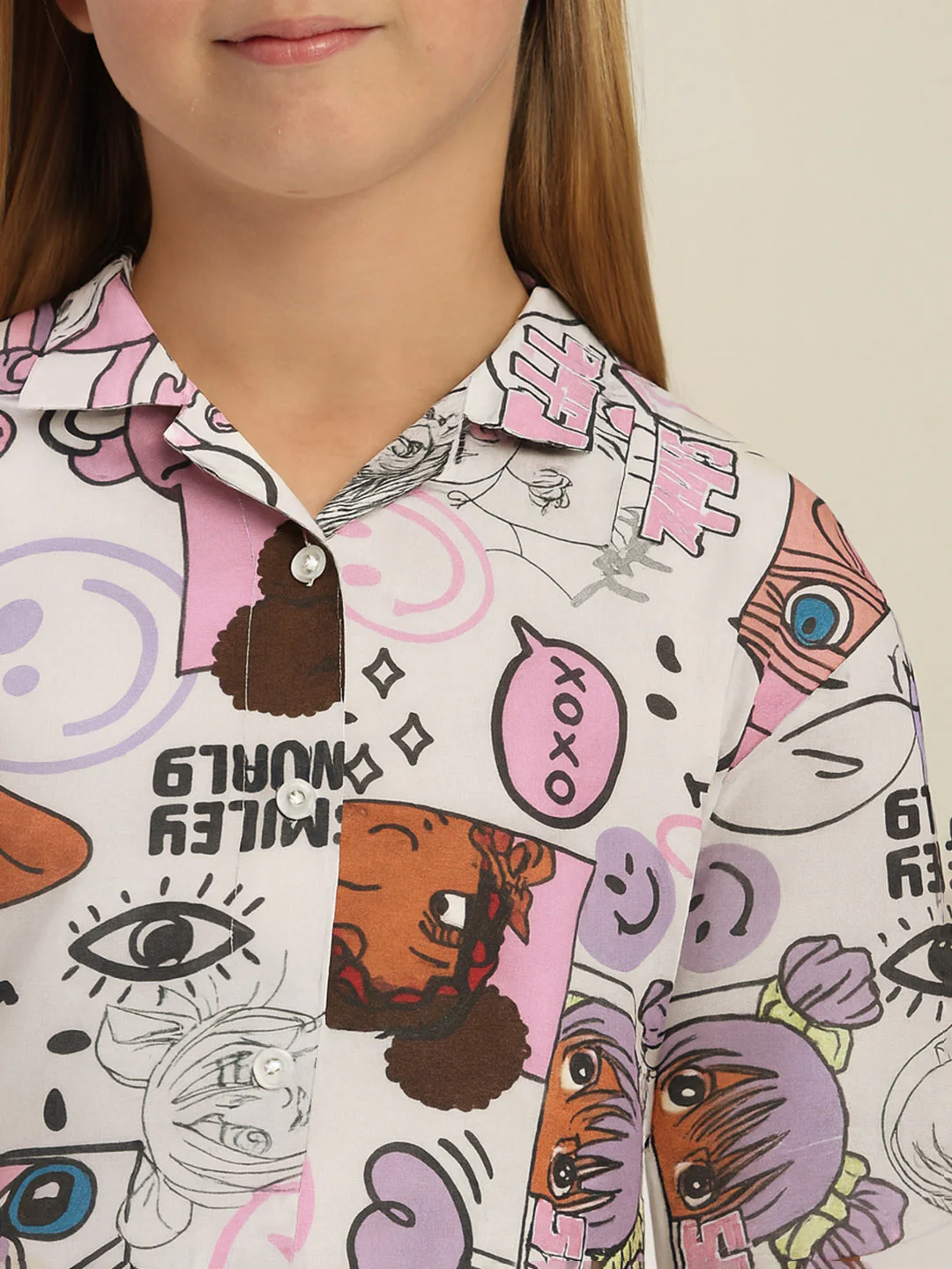 Girls Multi-Colour Graphic Print Dress - Image 8