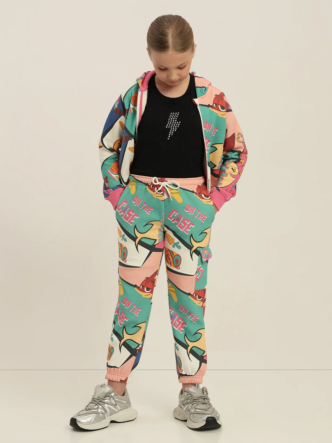 GIRLS Green Zootopia Printed Joggers - Image 5
