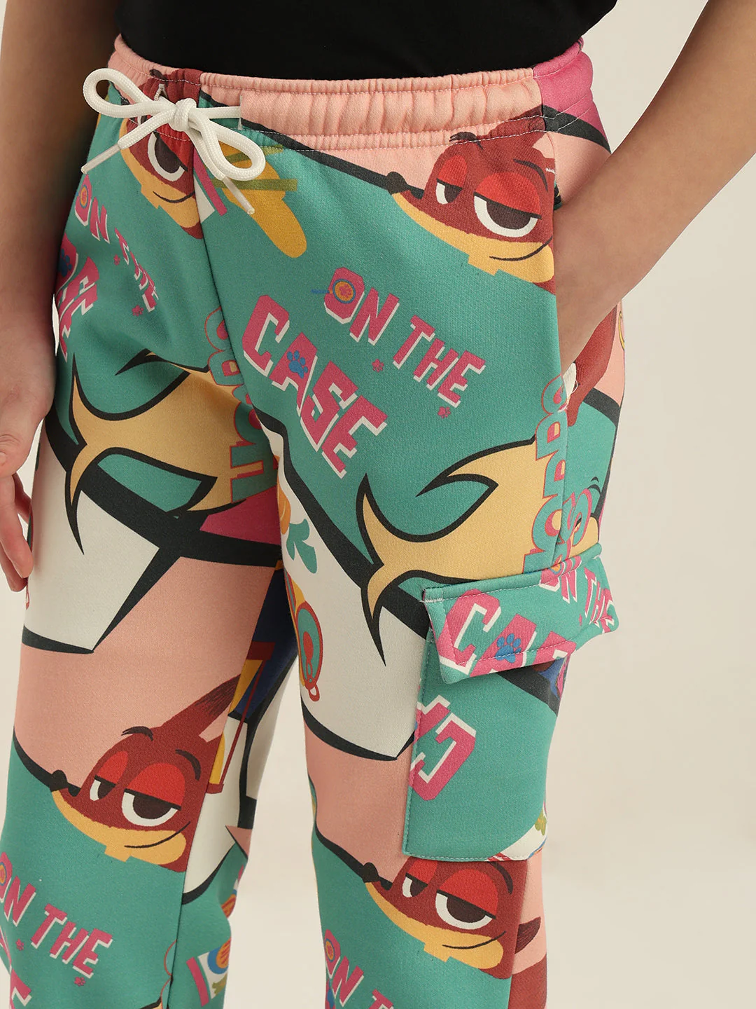 GIRLS Green Zootopia Printed Joggers - Image 6