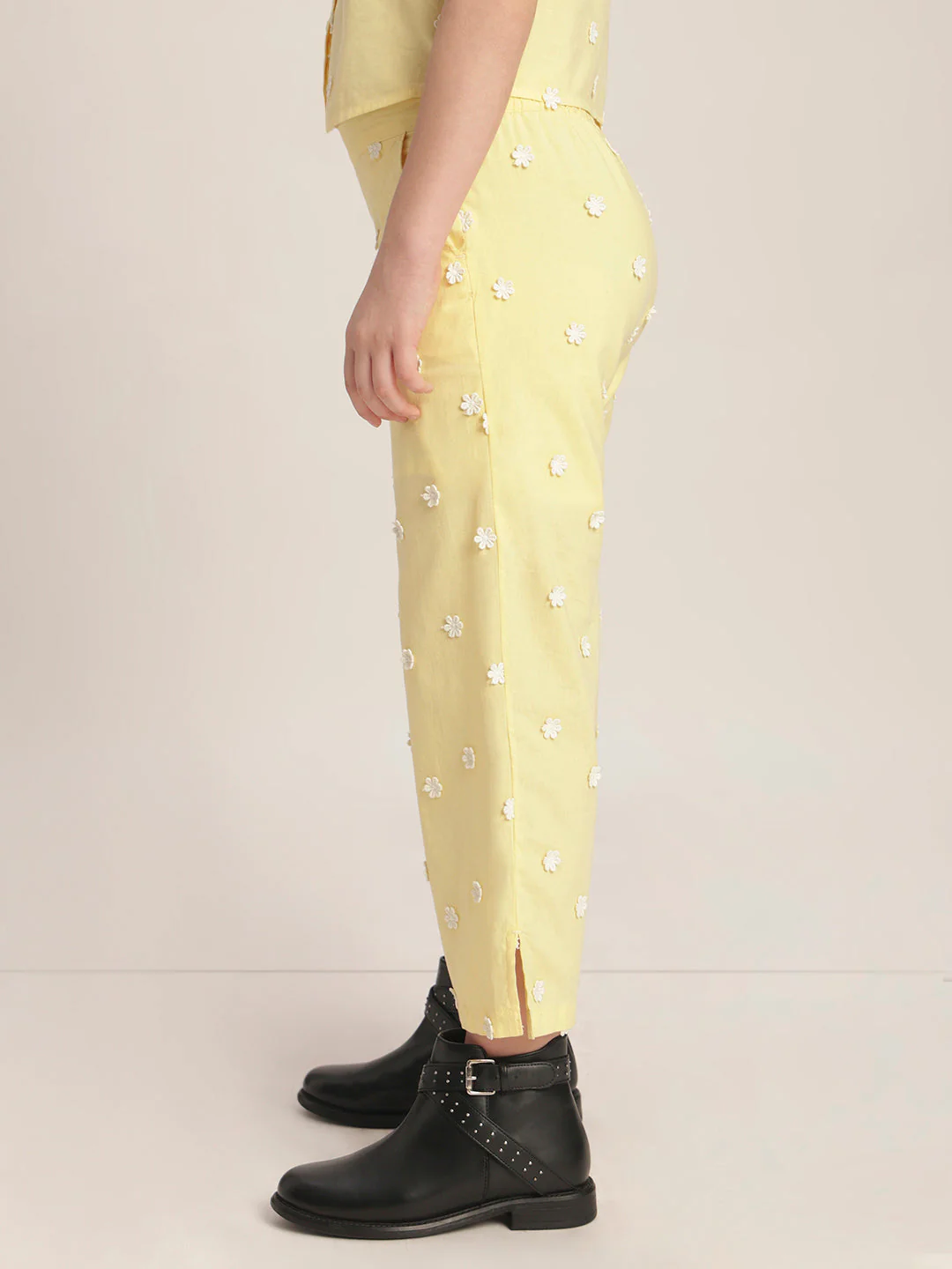 Girls Floral Embroidered Pants - Image 3