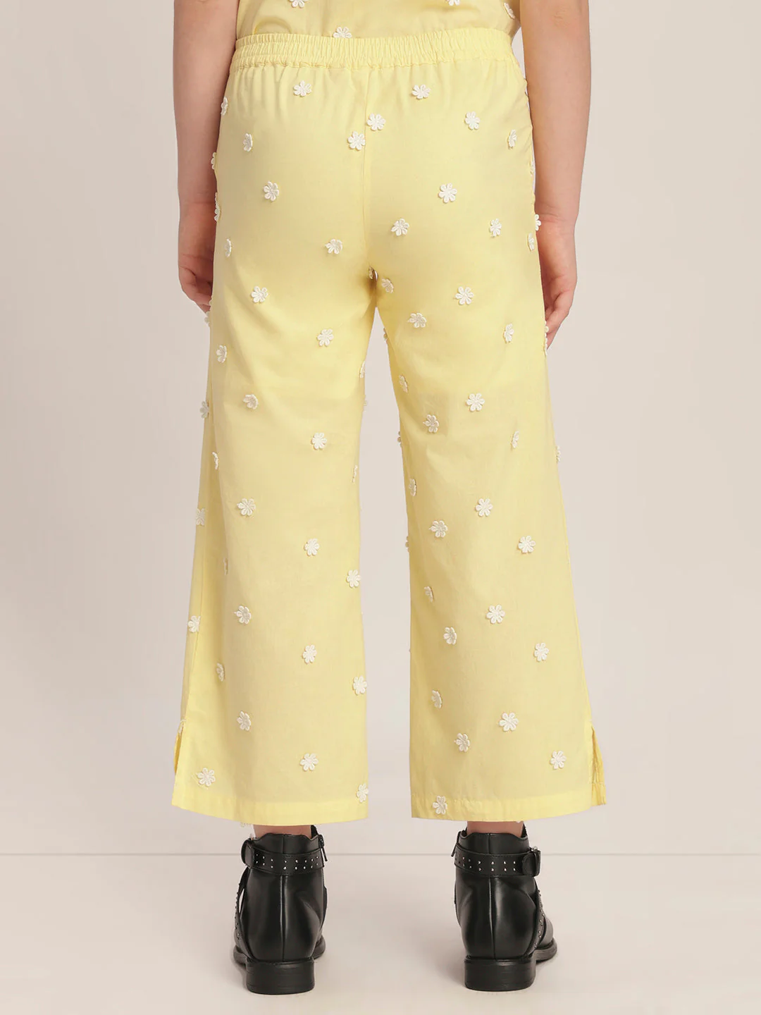 Girls Floral Embroidered Pants - Image 4