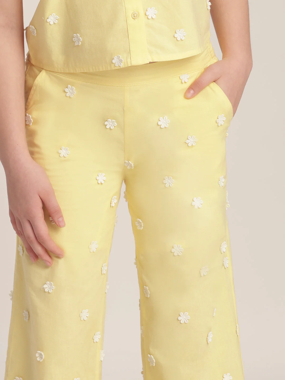 Girls Floral Embroidered Pants - Image 6