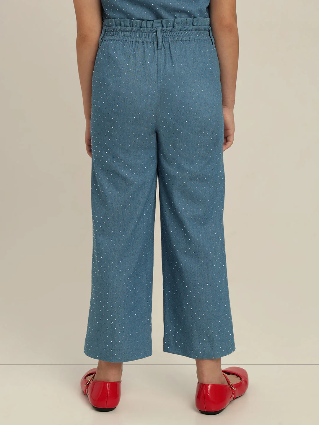 GIRL Blue Embellished Wide Leg Pants - Image 4