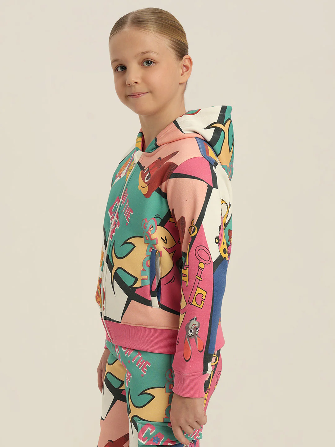 GIRLS Green Zootopia Printed Hoodie - Image 3