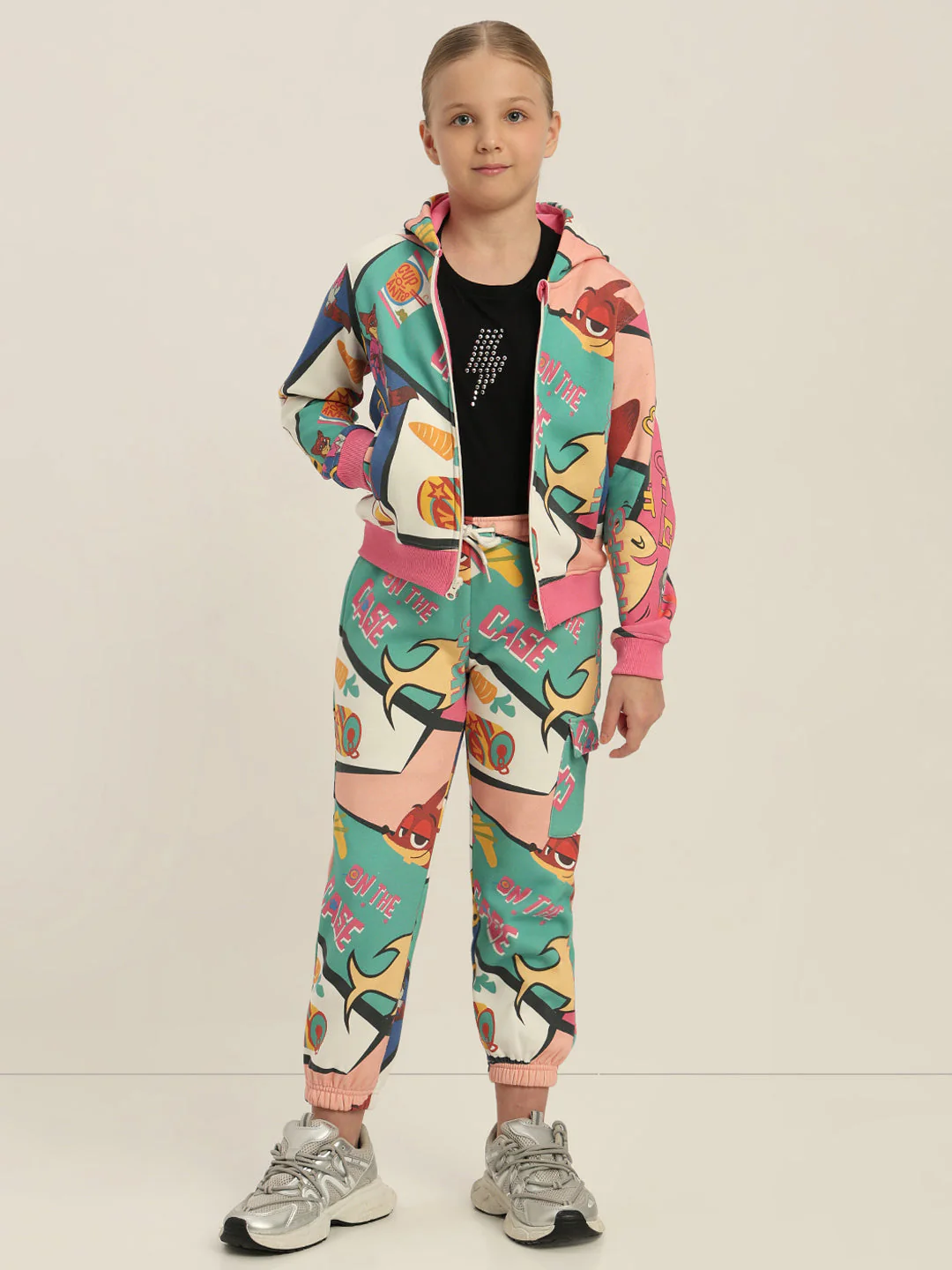 GIRLS Green Zootopia Printed Hoodie - Image 5