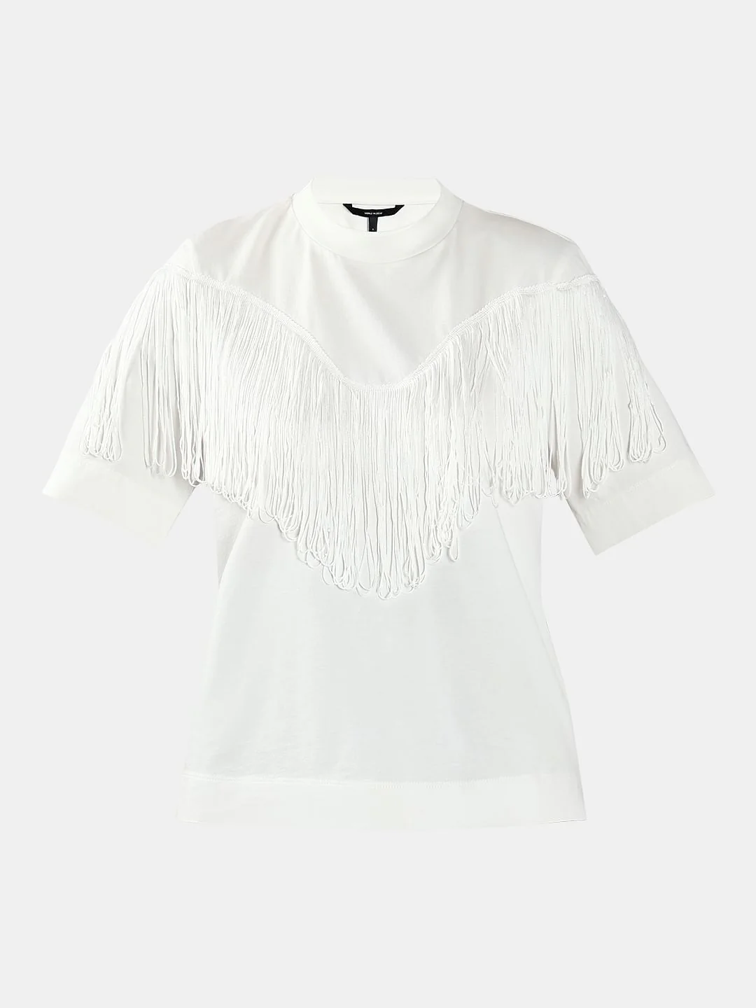 White Fringe Detail T-Shirt - Image 7