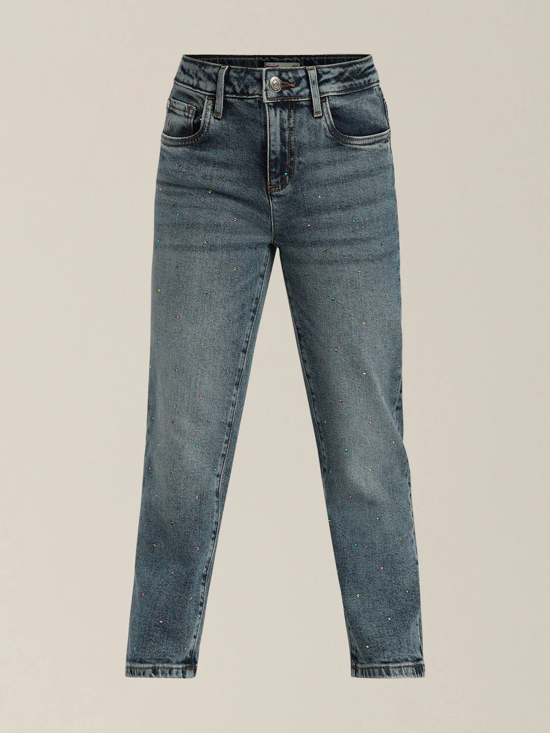 Girls Embellished Mom Fit Jeans - Image 7