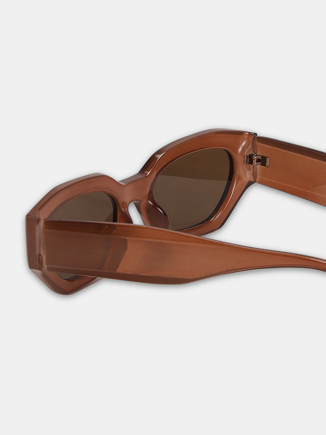 VERO MODA Brown Narrow Oval Sunglasses - Image 4