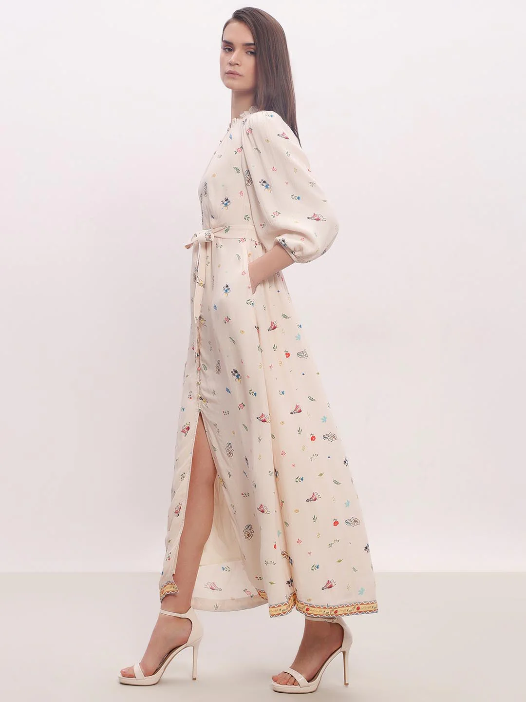 Vero Moda Ecru Printed Midaxi Dress - Image 3