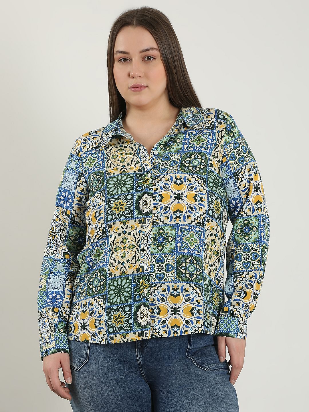 Curve Multi-Colour Printed Cotton Shirt - Image 2