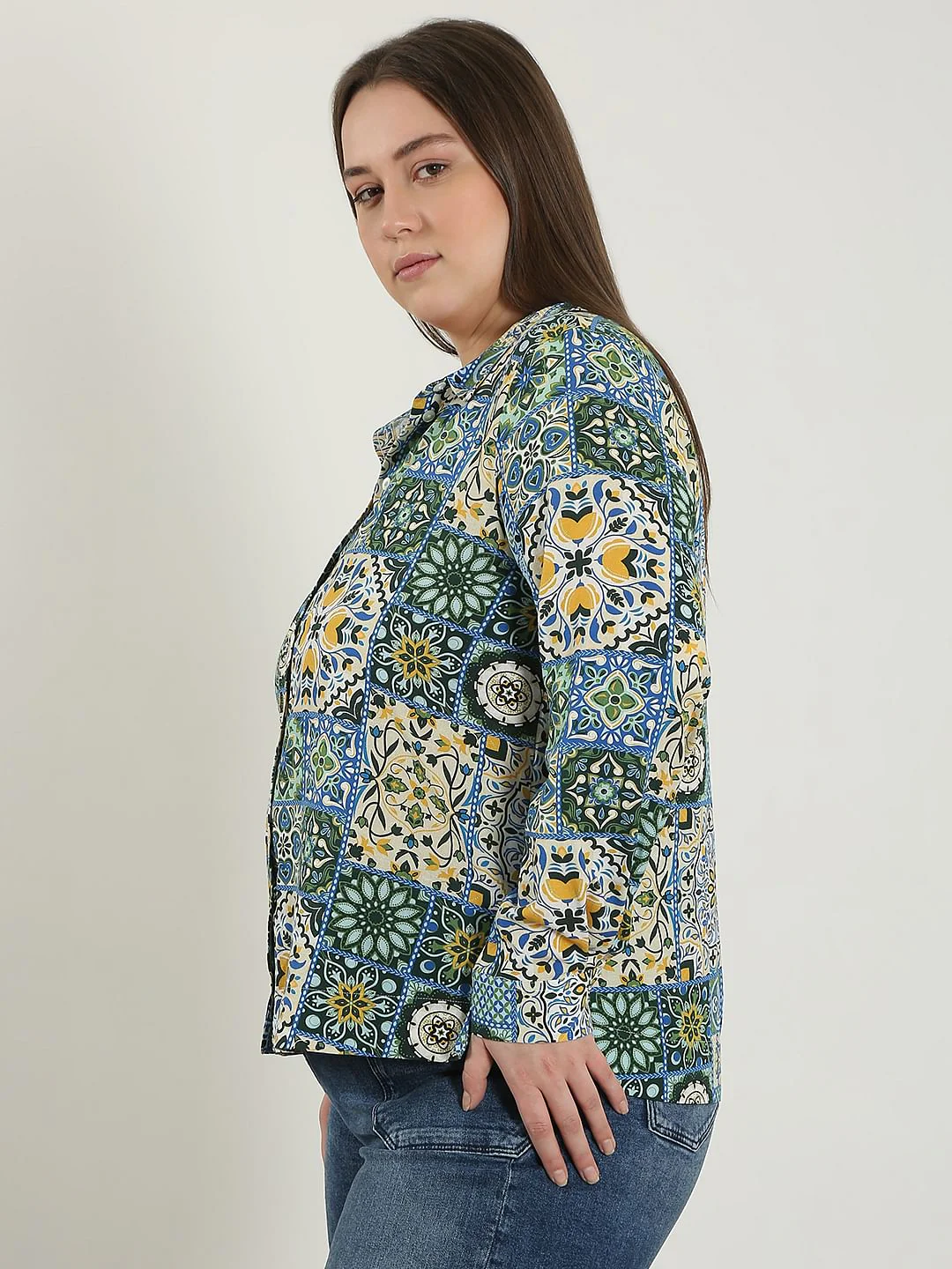 Curve Multi-Colour Printed Cotton Shirt - Image 3