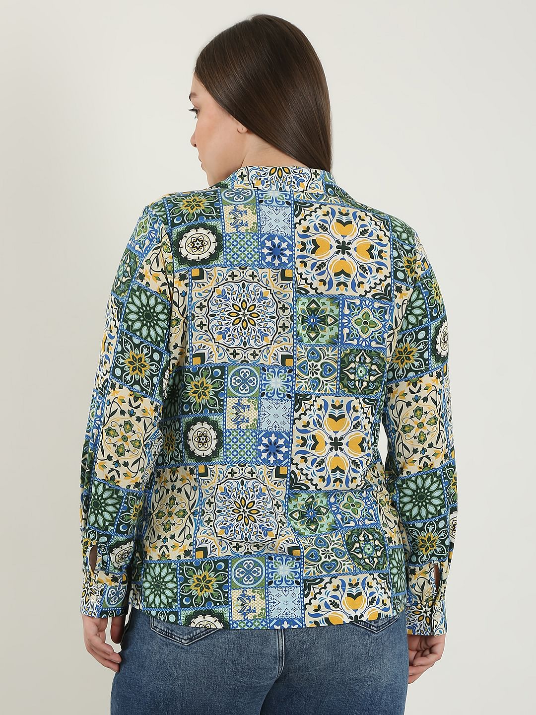 Curve Multi-Colour Printed Cotton Shirt - Image 4