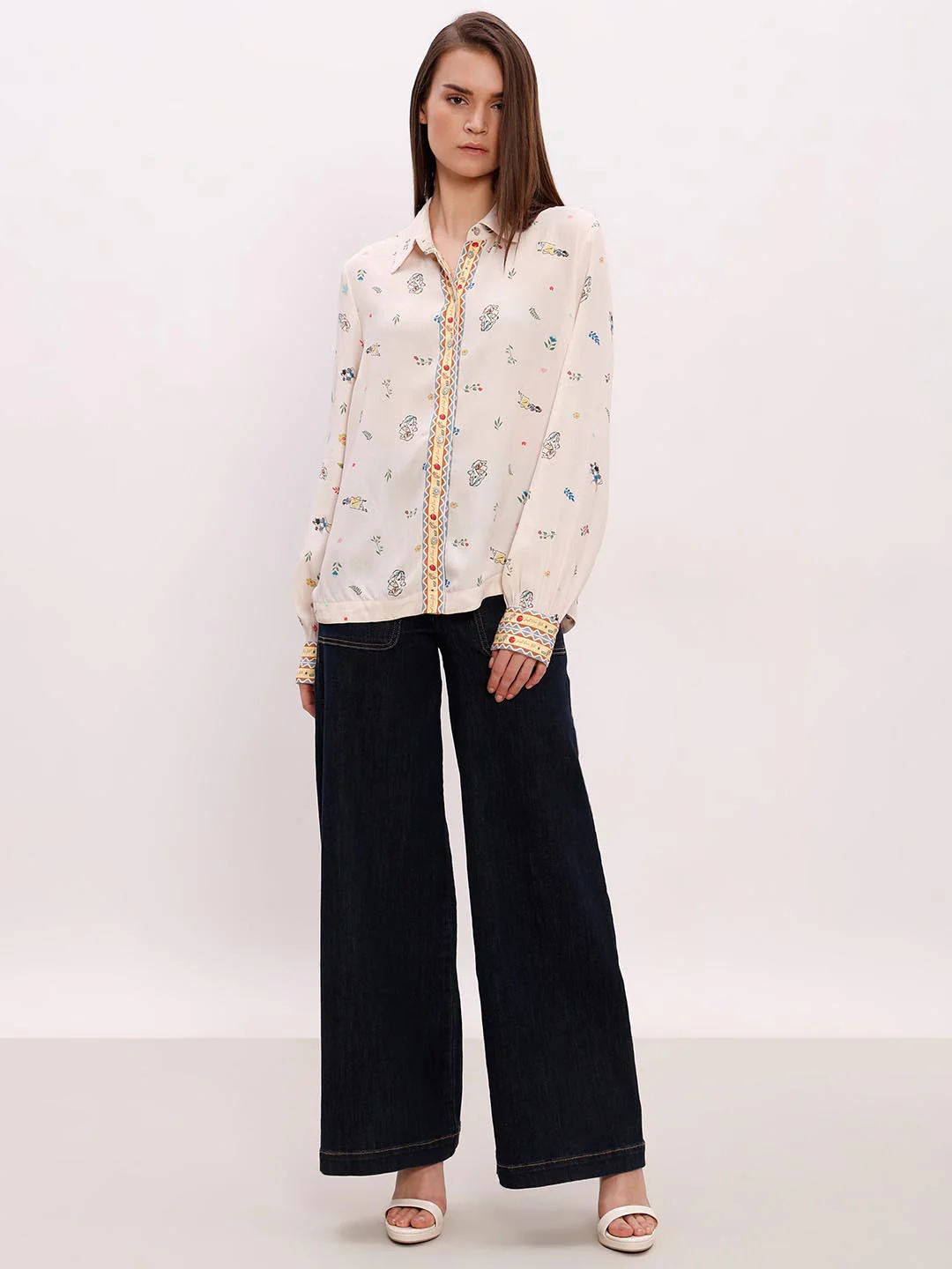 Vero Moda Ecru Printed Viscose Shirt - Image 5
