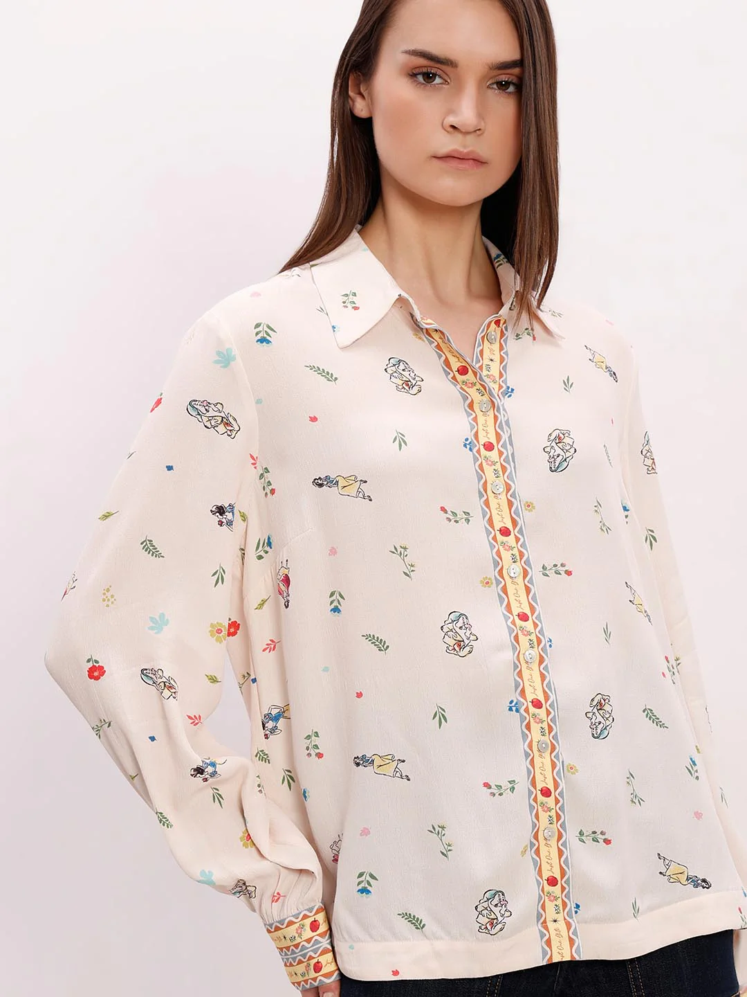 Vero Moda Ecru Printed Viscose Shirt - Image 6