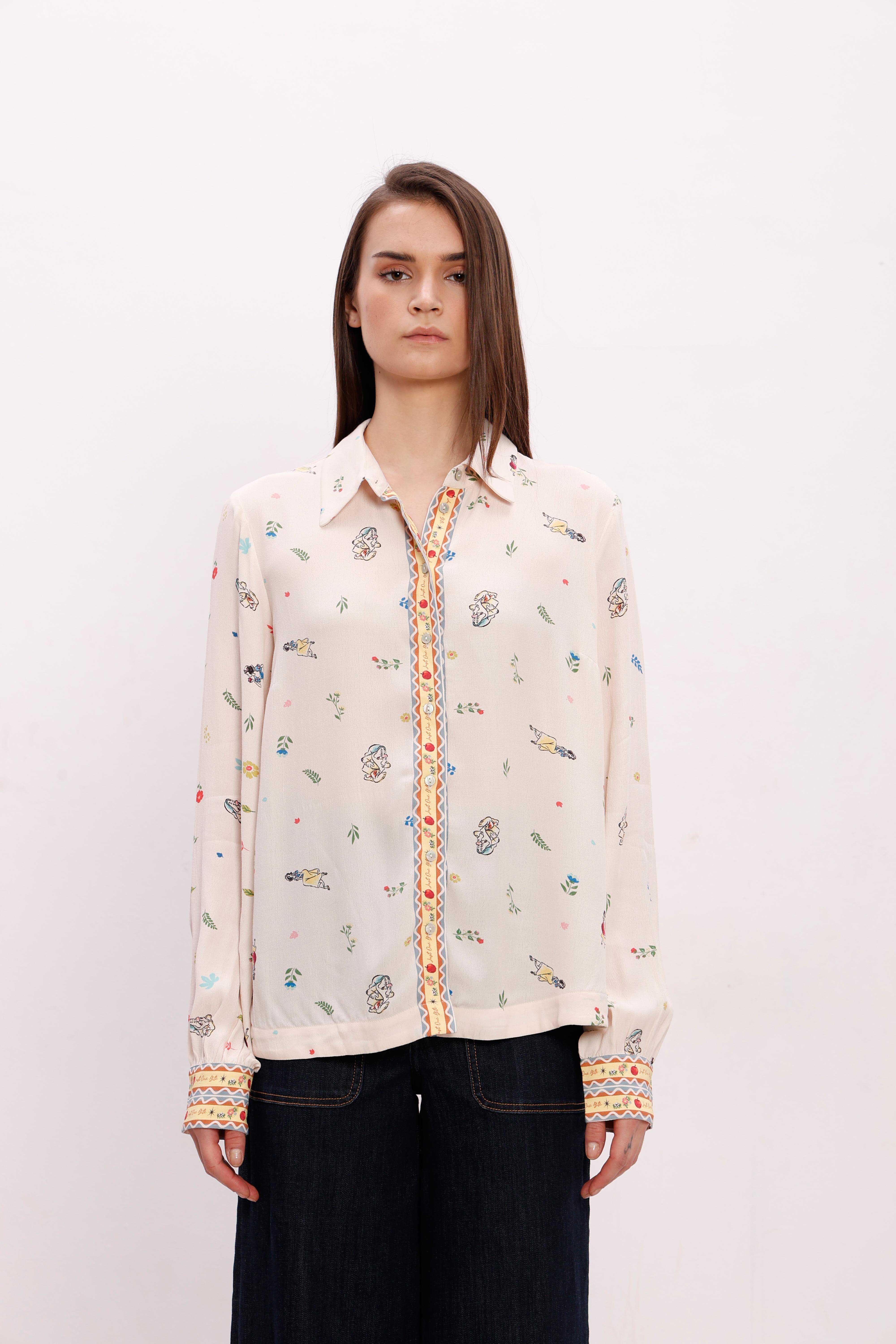 Vero Moda Ecru Printed Viscose Shirt - Image 9