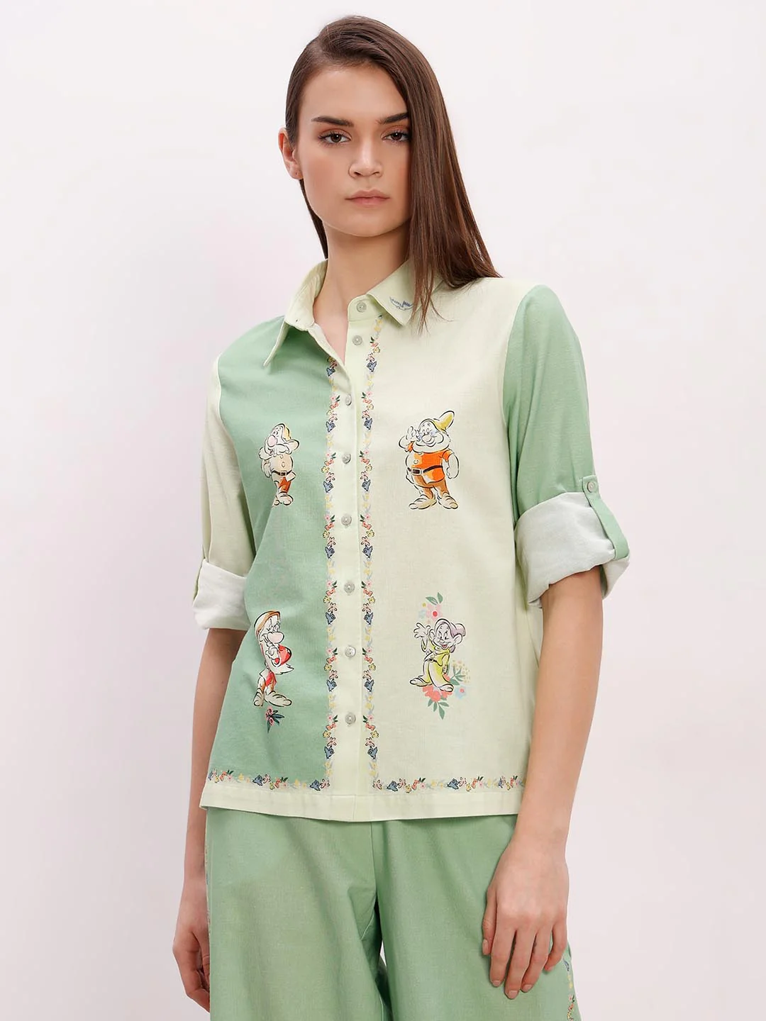 Vero Moda Green Printed Co-Ord Set Shirt - Image 2