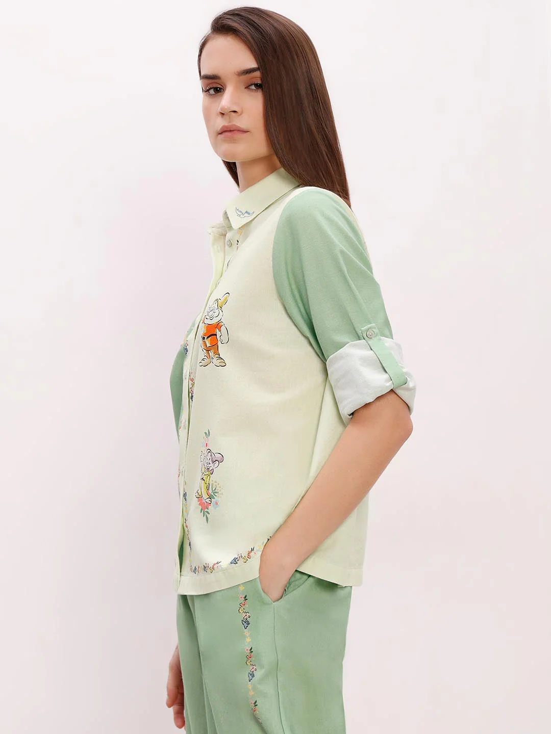 Vero Moda Green Printed Co-Ord Set Shirt - Image 4
